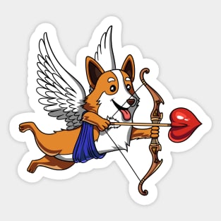 Corgi Dog Cupid Sticker